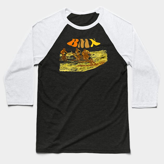 bmx race Baseball T-Shirt by rickylabellevie